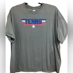 Texas Mens Gildan Graphic T-Shirt Gray Crew Neck 100% Cotton Size 3XL